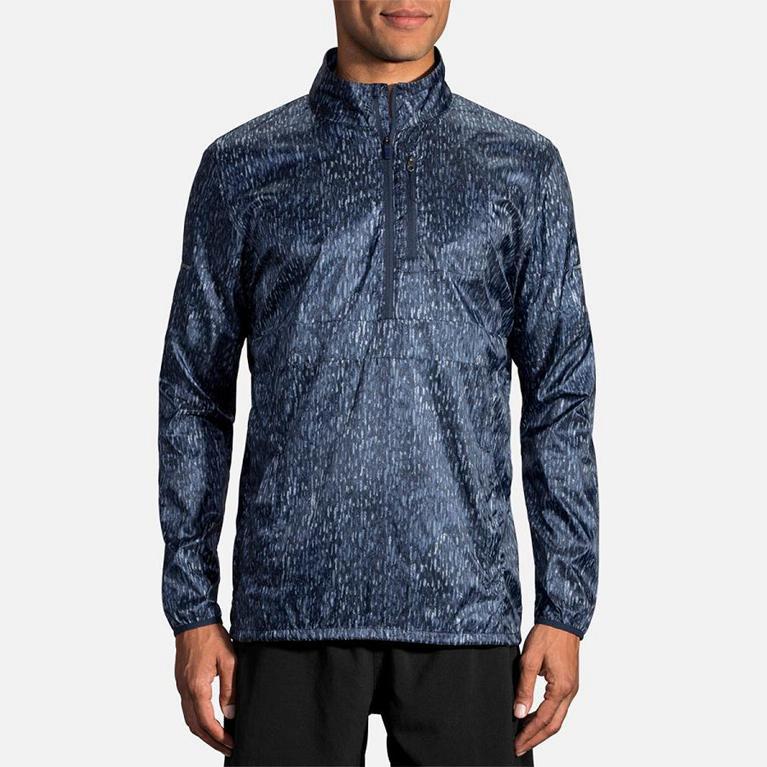 Brooks Lsd Pullover - Mens Running Jackets - Blue (35748KBRU)